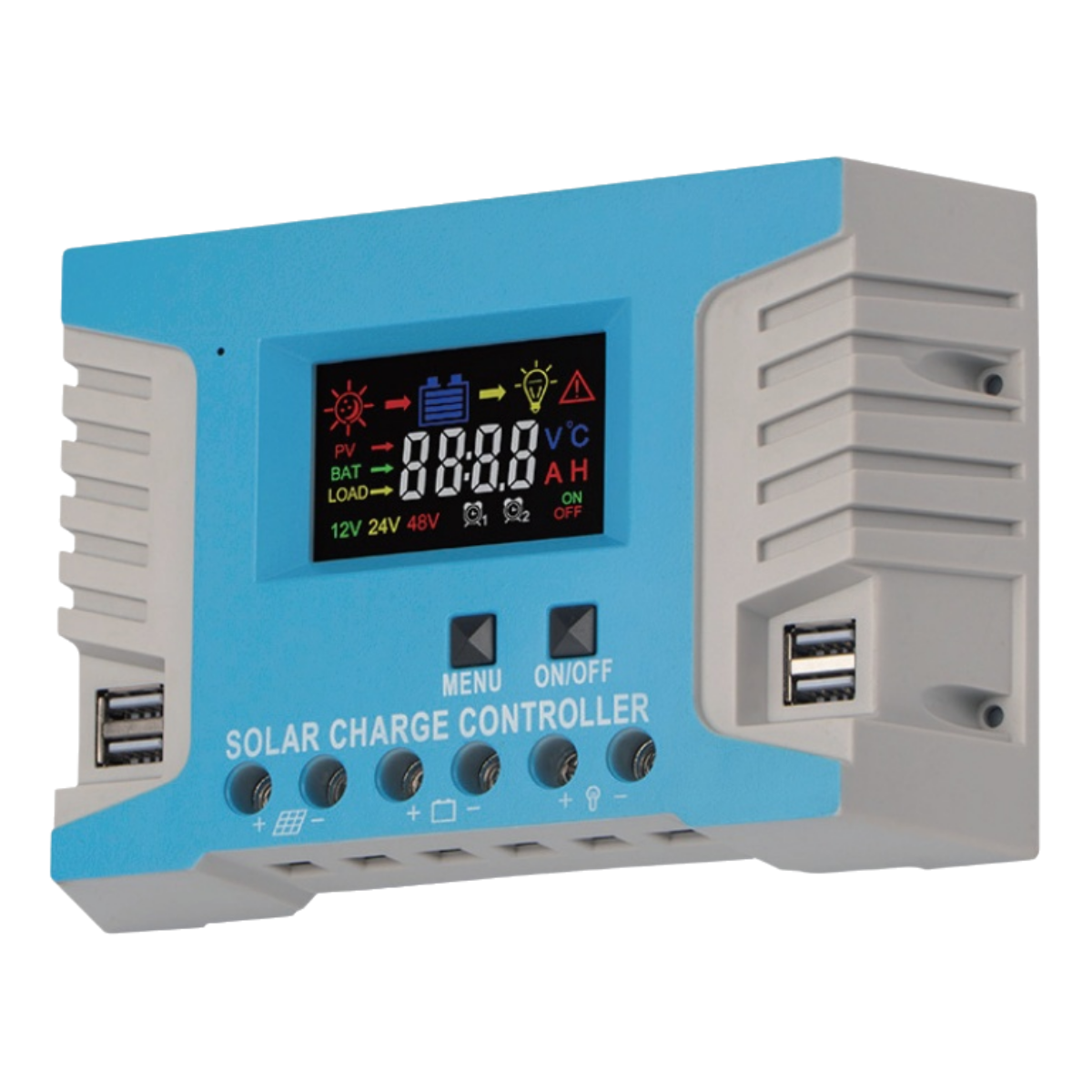 Solar CT Model Auto PWM Solar Charge Controller 10A-60A 12V/24V/48v Max PV Input 100V