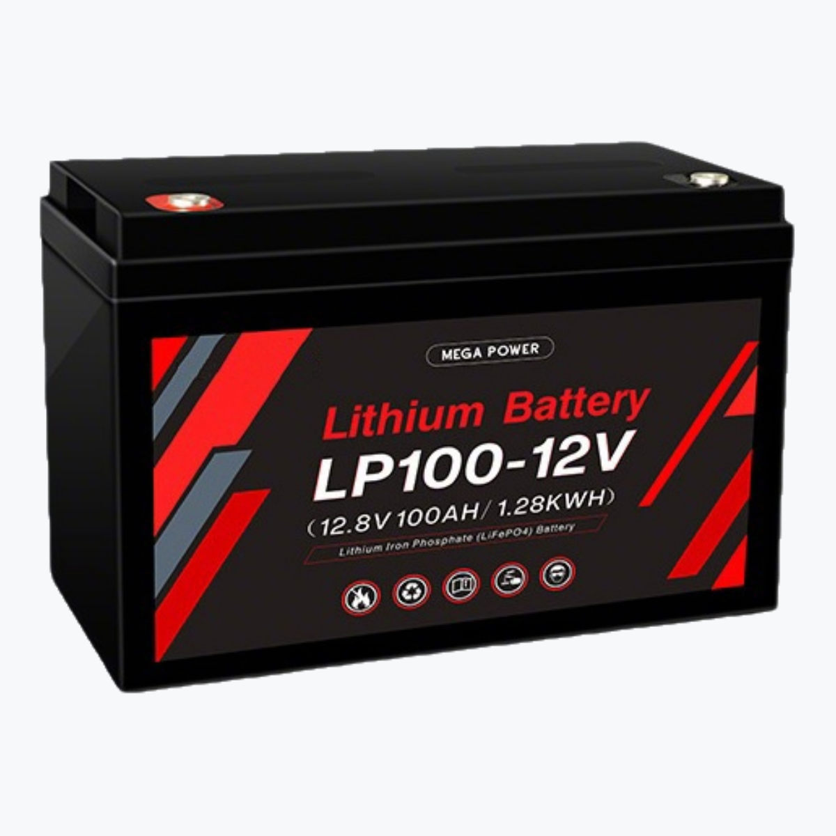 100A 1280W ABS Shell Material Solar Lithium Iron Phosphate Battery LP Series