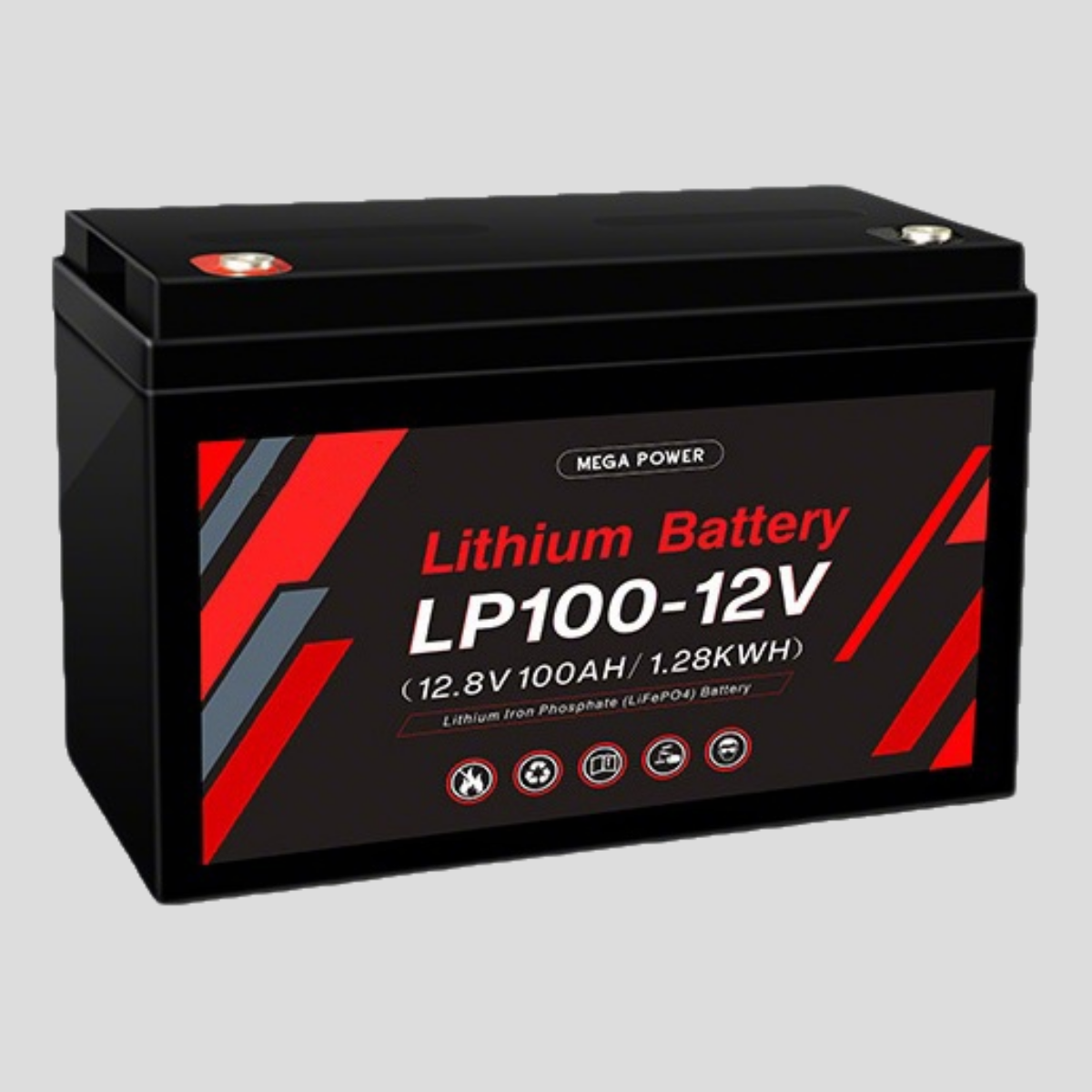 100A 1280W ABS Shell Material Solar Lithium Iron Phosphate Battery LP Series