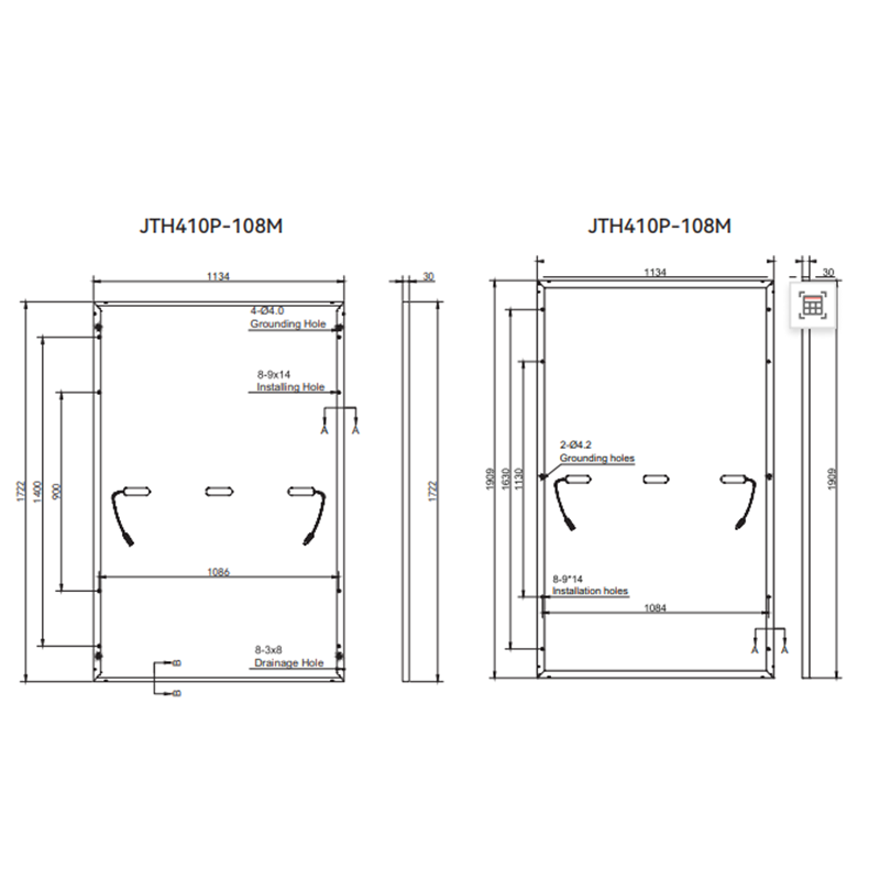High Efficiency 1500V 182 Mono Crystalline HALF CUT Solar JTH410W-460W Panels